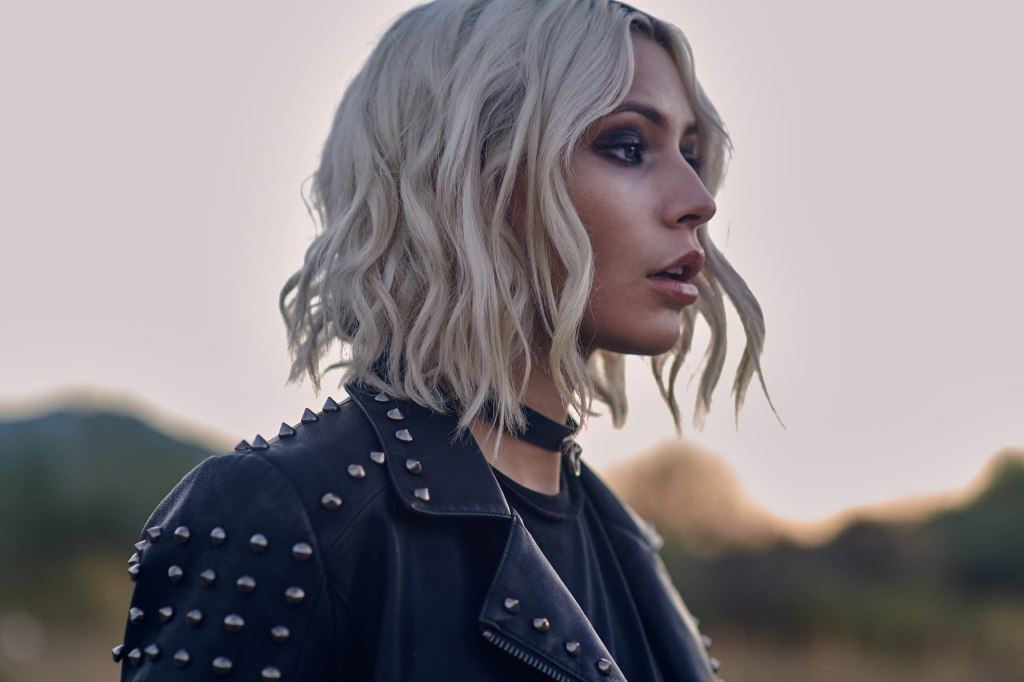 biker chic at dawn in leather jacket