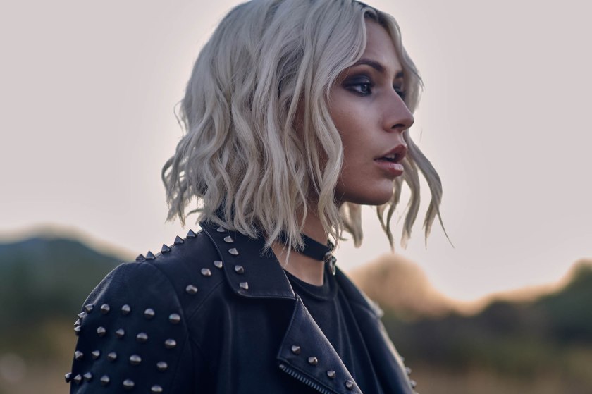 biker chic at dawn in leather jacket