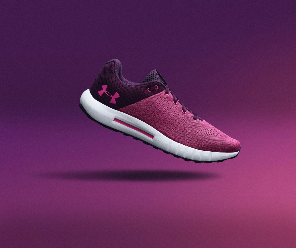 under armour floating trainer on purple